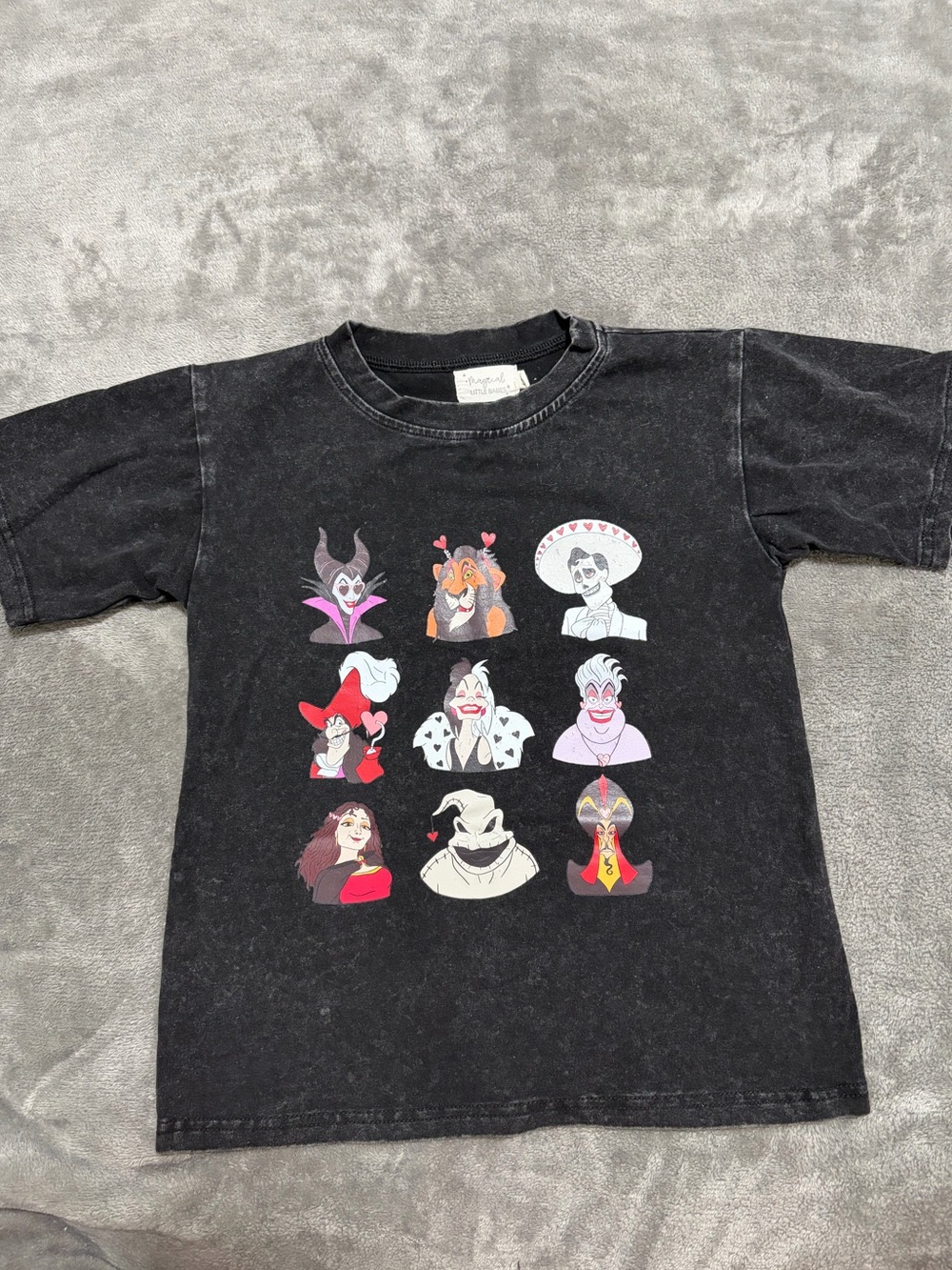 Disney Villains Short Sleeve Tee in Acid Black